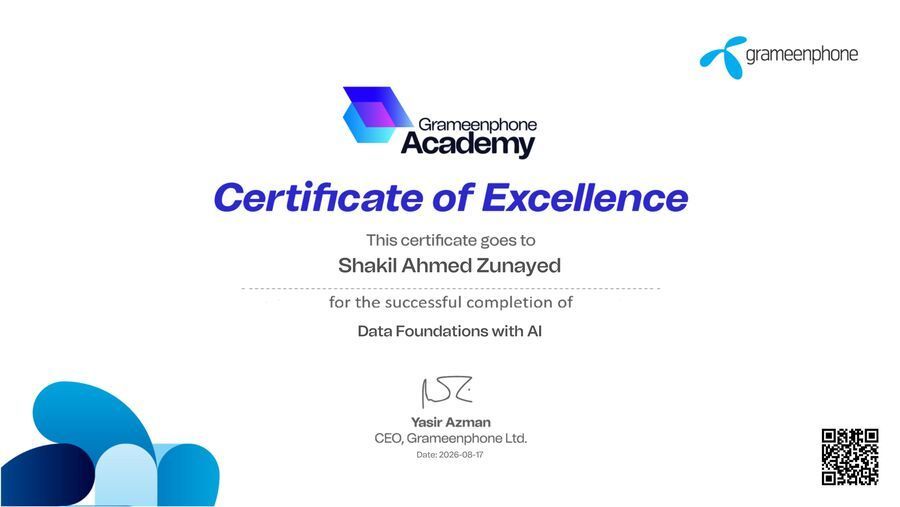 Data Foundations with AI certificate thumbnail