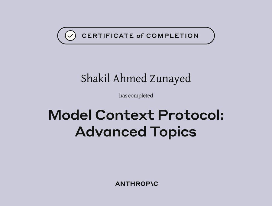 Model Context Protocol: Advanced Topics certificate thumbnail