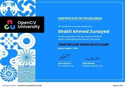 TensorFlow & Keras Bootcamp certificate thumbnail